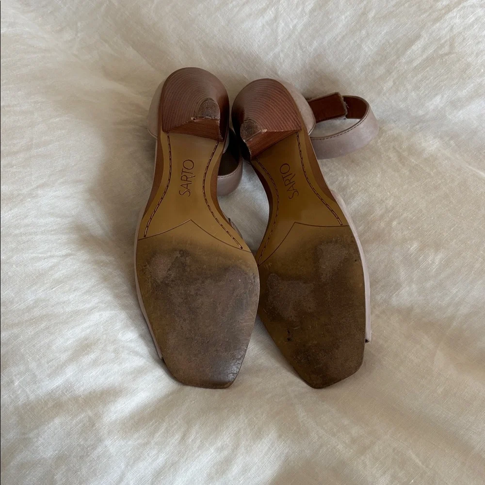 SARTO By Franco Sarto Taupe Open-Toe Heels - Picture 3 of 6